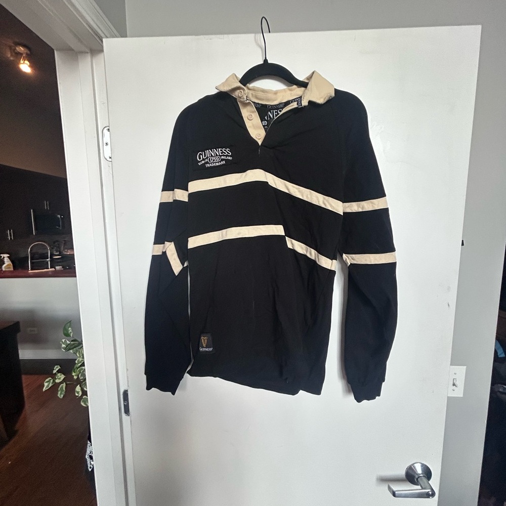 Guinness Black and Cream Rugby Polo